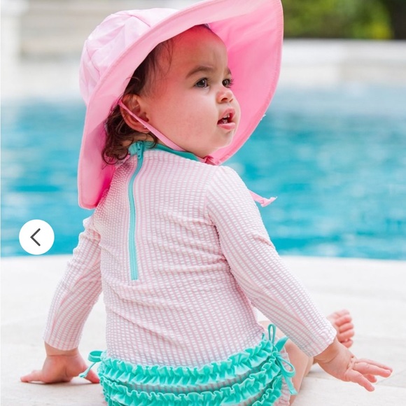 Ruffle Butts Pink Sun Hat - Picture 2 of 7